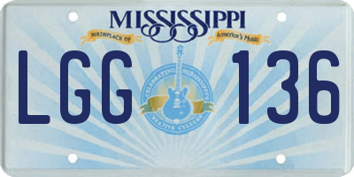 MS license plate LGG136
