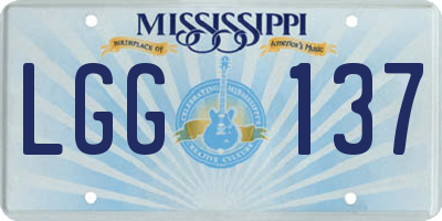 MS license plate LGG137