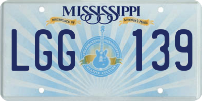 MS license plate LGG139