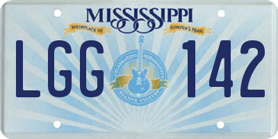 MS license plate LGG142