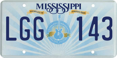 MS license plate LGG143