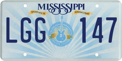 MS license plate LGG147