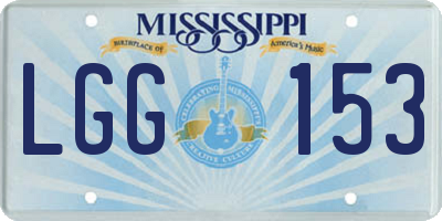 MS license plate LGG153