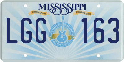 MS license plate LGG163