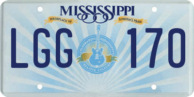 MS license plate LGG170