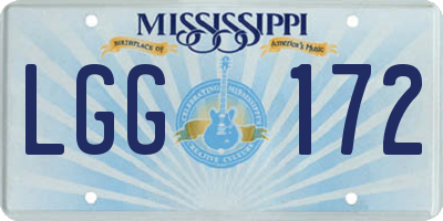 MS license plate LGG172