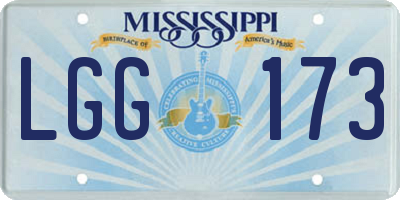 MS license plate LGG173