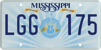 MS license plate LGG175