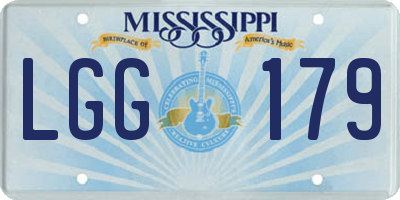 MS license plate LGG179