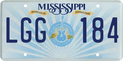 MS license plate LGG184