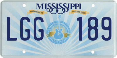 MS license plate LGG189