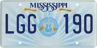MS license plate LGG190