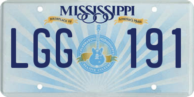 MS license plate LGG191