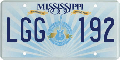 MS license plate LGG192