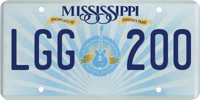 MS license plate LGG200