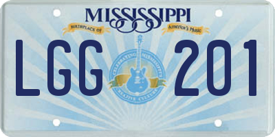 MS license plate LGG201