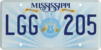 MS license plate LGG205
