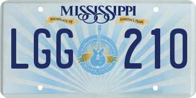 MS license plate LGG210