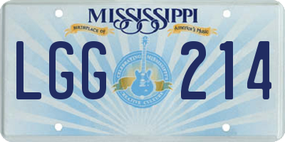 MS license plate LGG214
