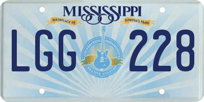 MS license plate LGG228