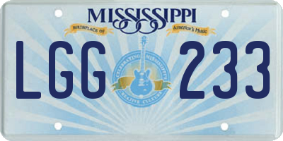 MS license plate LGG233