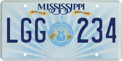 MS license plate LGG234