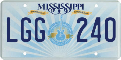 MS license plate LGG240