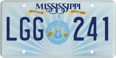 MS license plate LGG241