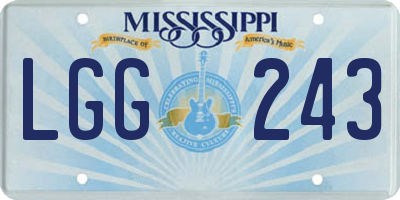 MS license plate LGG243