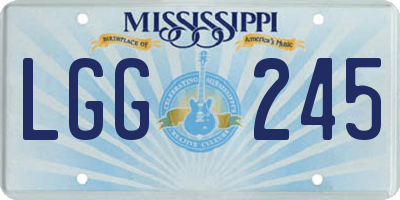 MS license plate LGG245
