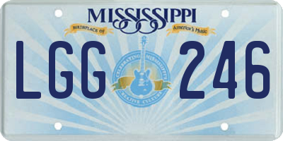 MS license plate LGG246