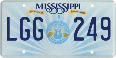 MS license plate LGG249