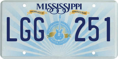 MS license plate LGG251