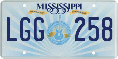 MS license plate LGG258