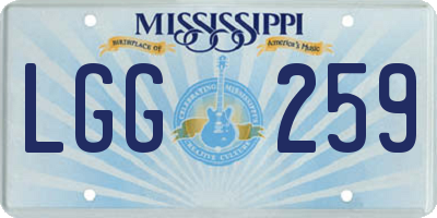 MS license plate LGG259