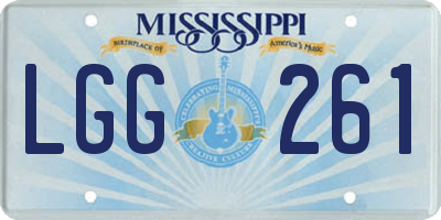 MS license plate LGG261