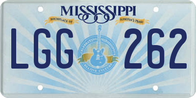 MS license plate LGG262