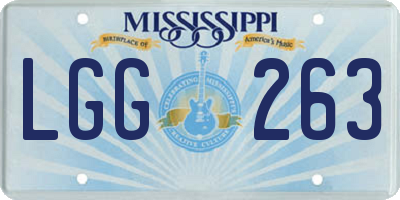 MS license plate LGG263