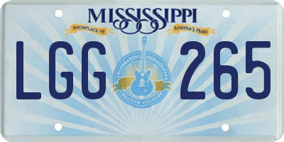 MS license plate LGG265