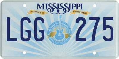 MS license plate LGG275