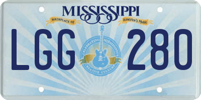 MS license plate LGG280