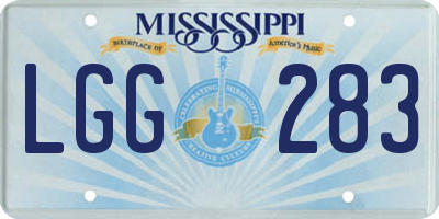 MS license plate LGG283