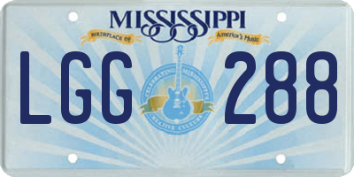 MS license plate LGG288
