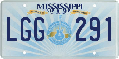 MS license plate LGG291