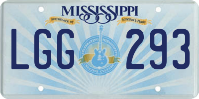MS license plate LGG293