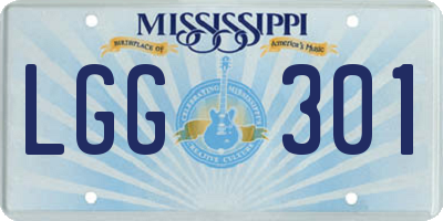 MS license plate LGG301