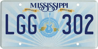 MS license plate LGG302