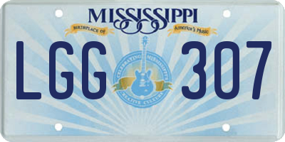 MS license plate LGG307