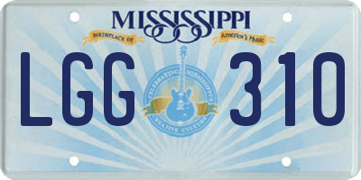 MS license plate LGG310