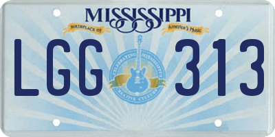 MS license plate LGG313